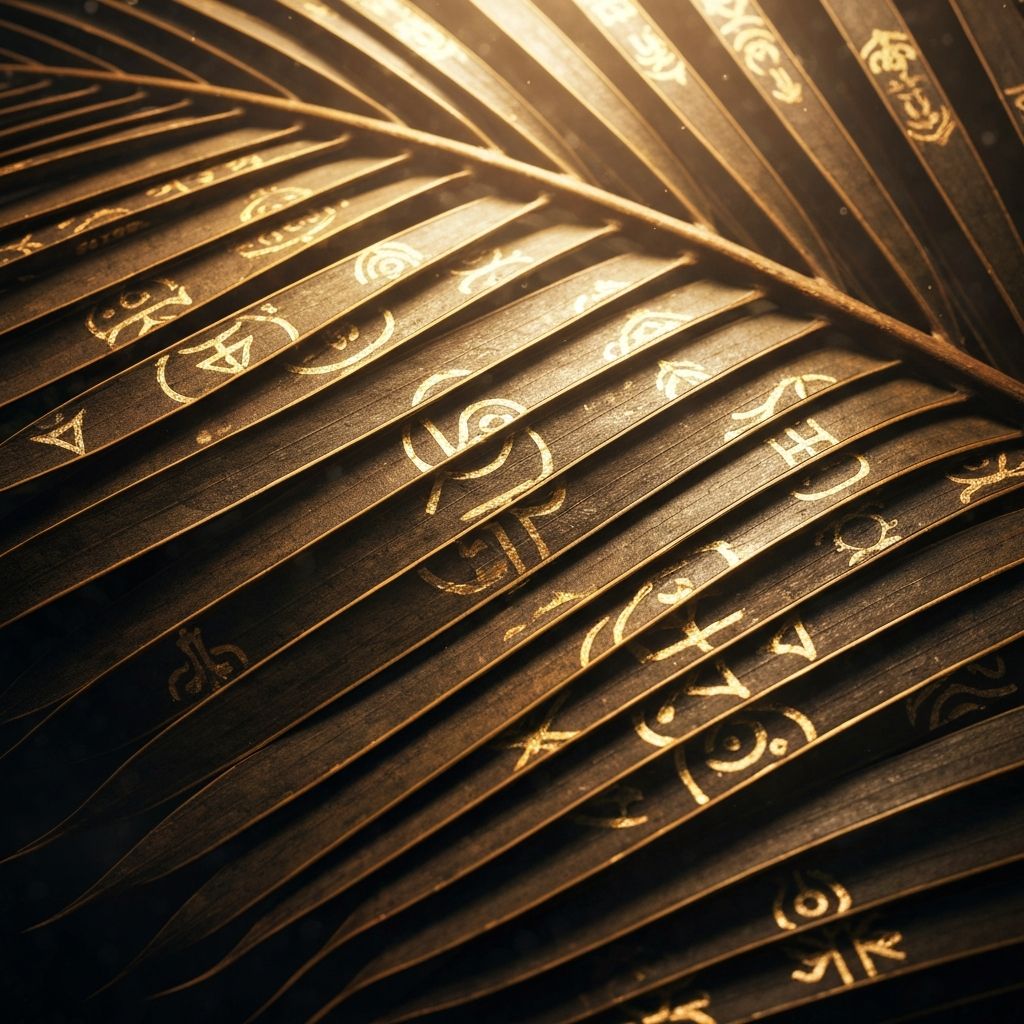 Ancient palm leaf manuscripts and spiritual reading